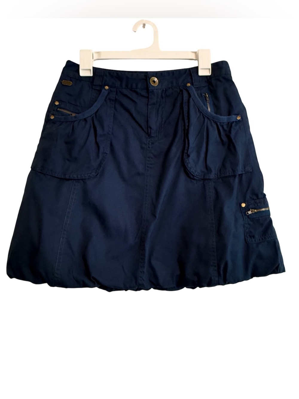 PATRICK ROBINSON x TARGET Navy Utility Pocket A-Line Bubble Hem Skirt Size 9